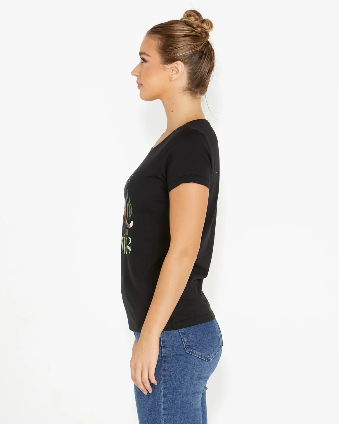 Sass Kingsley Printed Tee Black