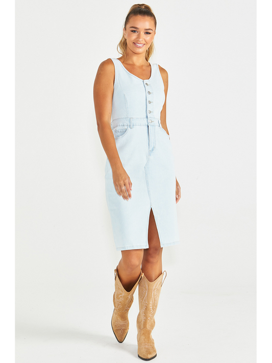 Sass Marcia Denim Dress 94 Snow Wash