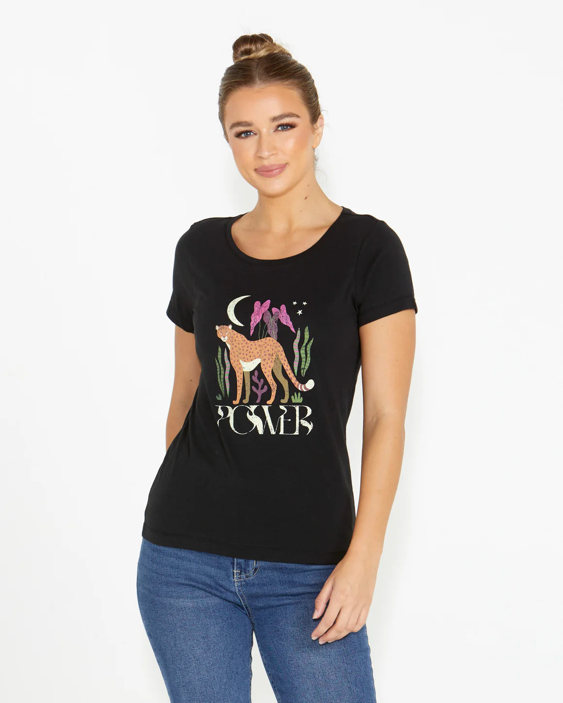 Sass Kingsley Printed Tee Black