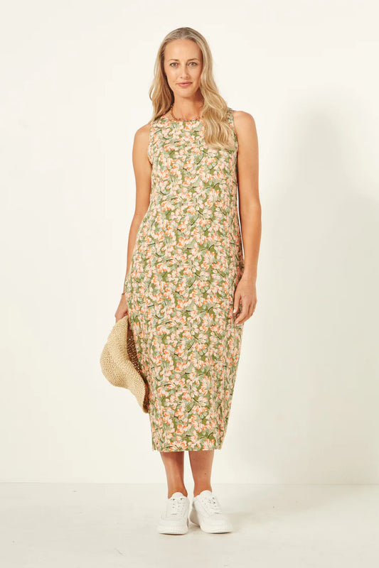 Lemon Tree Design Mimi Dress Green Tulips