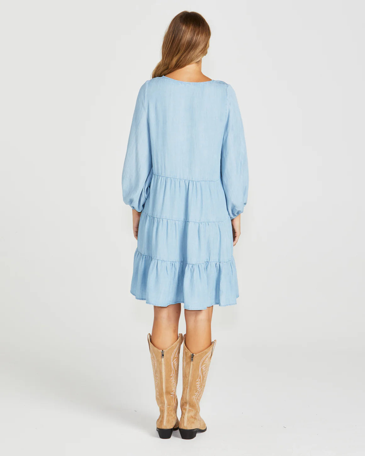 Sass Davie Tiered Dress Chambray